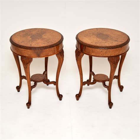 Pair Of Antique Burr Walnut Side Tables Marylebone Antiques