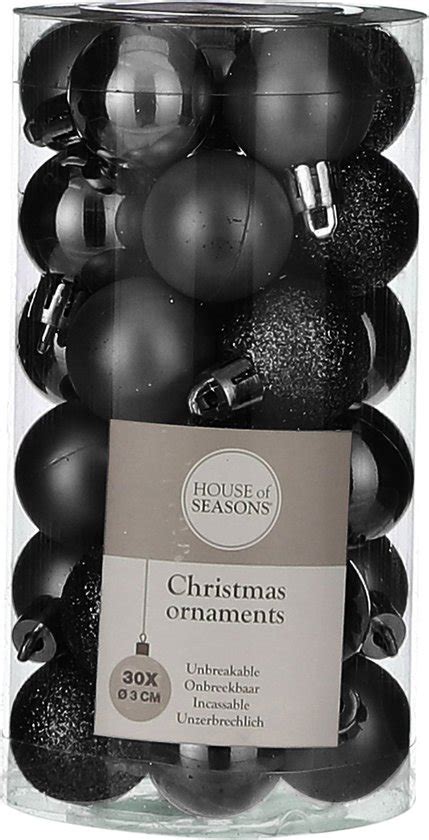 House Of Season Kerstballen St Kunststof Zwart Cm Bol