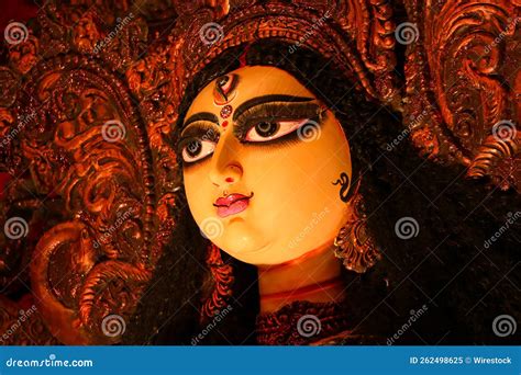 Closeup De La Belle Déesse Hindoue Durga Aka Maa Durga Statue à Kolkata