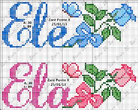 Artes E Bordados Da Sol Nomes De Autoria De Amigas Cross Stitch