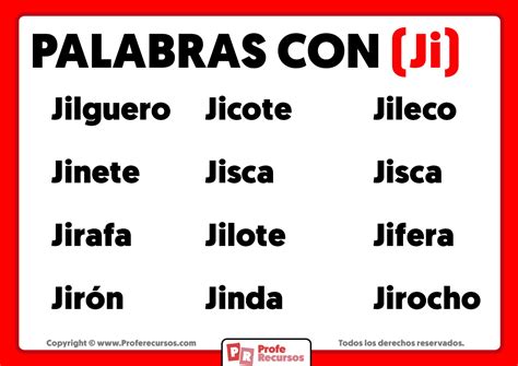 Palabras Con Ji Ejemplos Palabras Con Ji