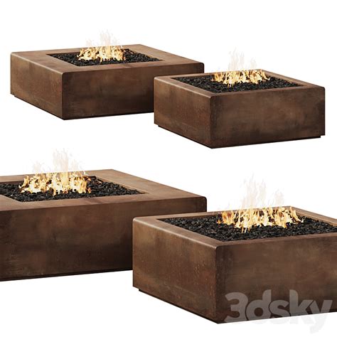 Bento Corten Fire Pit By Paloform Fireplace 3d Model