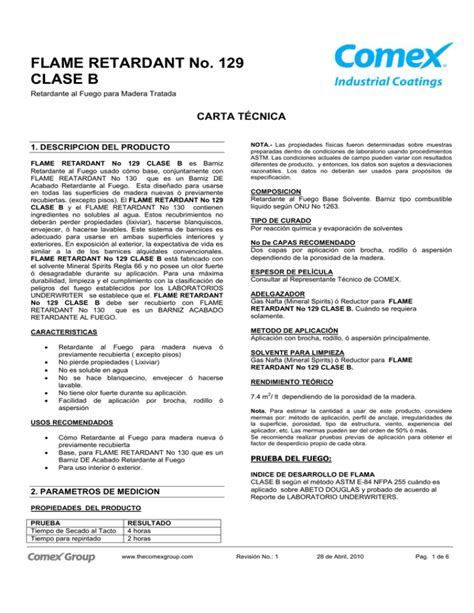 Flame Retardant No Clase B