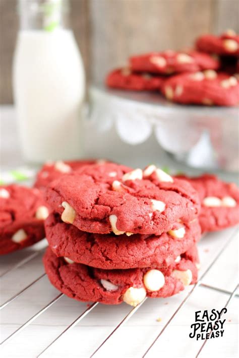 4 Ingredient Red Velvet Cake Mix Cookies Easy Peasy Pleasy