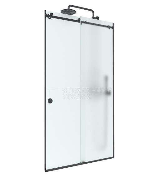 Купить раздвижное душевое ограждение с матовым стеклом и черной ...
