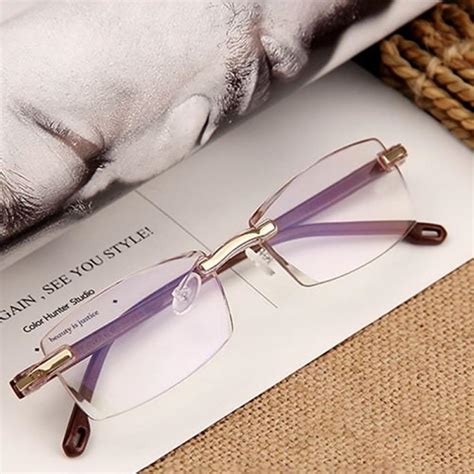 Rimless Clear Bifocal Reading Glasses Blue Light Blocking Readers For Men And Women Eyewear Far