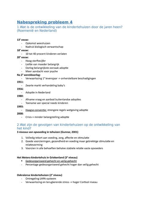 Nabespreking Probleem 4 Onderwijswetenschappen Nabespreking Probleem