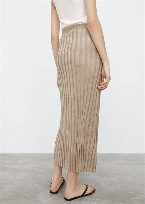 Rib Knit Maxi Skirt Champagne Totême