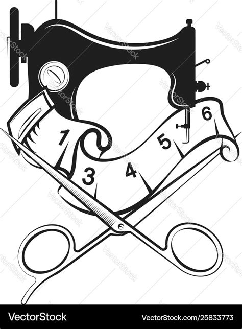 Cutting And Sewing Silhouette Design Royalty Free Vector