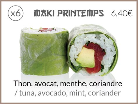 Moonsushi Printemps Thon Avocat Menthe Coriandre Moonsushi