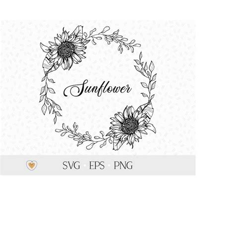 Sunflower Wreath Svg Flower Border Svg Wedding Invitation Inspire Uplift