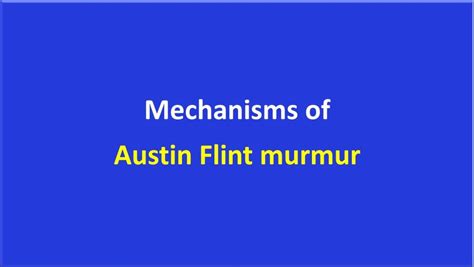 Mechanisms of Austin Flint murmur in aortic regurgitation