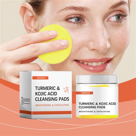 A Bottle Of 55 Pieces Of Cleansing Pads Facial Exfoliating Pads For Fade Skin Firming Cleansing