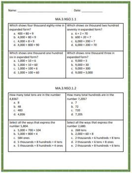 Rd Grade Math Review Florida B E S T Standards Review Of All Standards