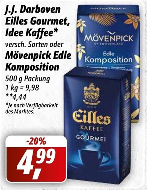 J J Darboven Eilles Gourmet Idee Kaffee oder Mövenpick Edle