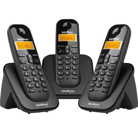 Telefone Sem Fio Identificador De Chamadas - Telefone Sem Fio C/ Identificador De Chamadas + 2 Ramais Ts3113 Preto ...