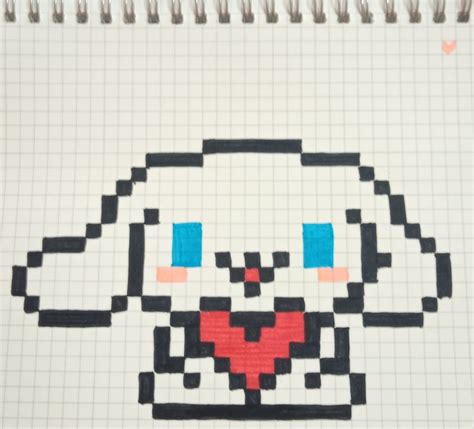 Cinnamoroll Pixel Art Grid Note A5 Size In 2024 Easy Pixel Art