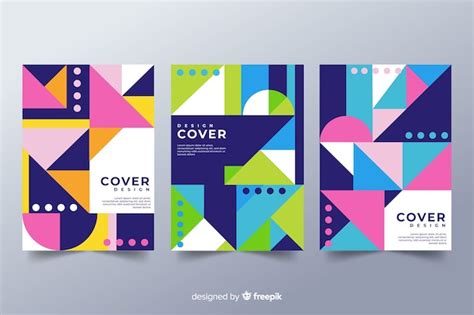 Free Vector Design Cover Templates With Geometric Shapes