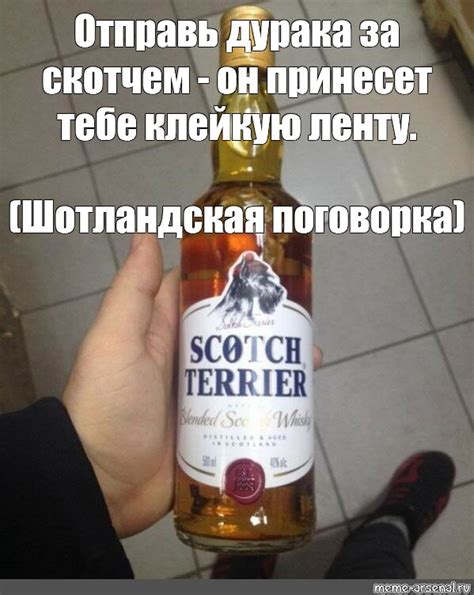 Создать мем виски купажированныйscotch Terrierскотч терьер 05л 40