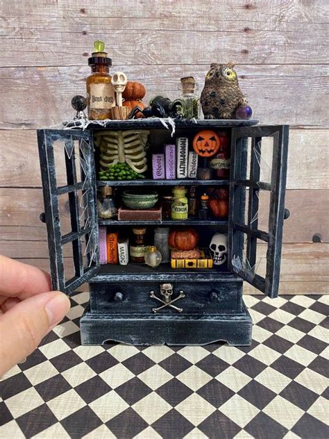 Miniature Halloween Cupboard Witch Cabinet Halloween Miniatures