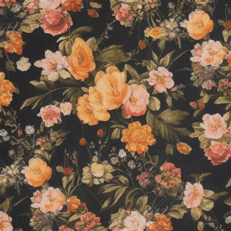 Vintage Floral Wallpaper · Creative Fabrica