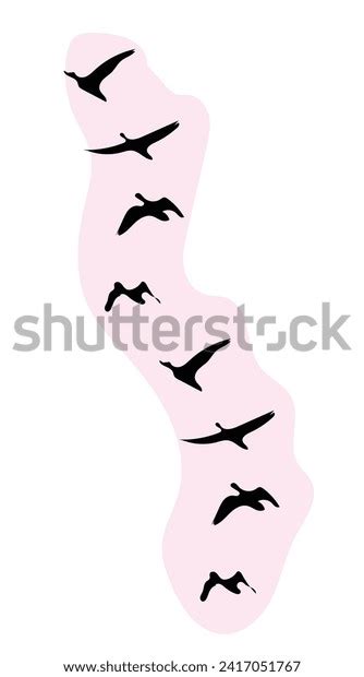 Bird Flock Silhouette Dawn Sunset Isolated Stock Vector (Royalty Free ...