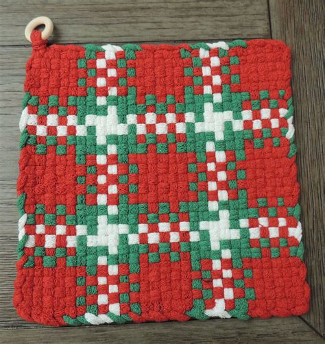 X Potholder Hot Pad Trivet Kitchen Ware Cotton Potholder Handcrafted Potholder Woven