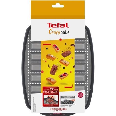 TEFAL J4171314 CRISPYBAKE Moule 21 Mini Financiers Silicone 29X21cm