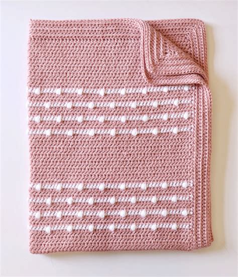 Crochet Polka Dot Lines Baby Blanket Daisy Farm Crafts