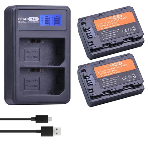 2x NP FZ100 NP FZ100 NPFZ100 Camera Battery LCD Dual Charger For Sony