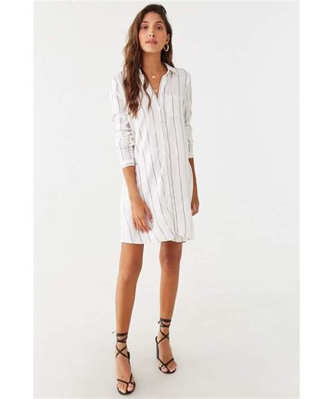 Forever 21（フォーエバー トゥエンティーワン）の「forever 21 Striped Shirt Dress（ワンピース）」 Wear