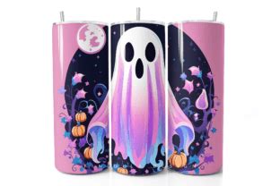 Pastel Halloween Tumblerwrap Sublimation Graphic By Finiolla Design