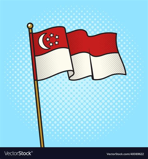 Flag of singapore pop art Royalty Free Vector Image