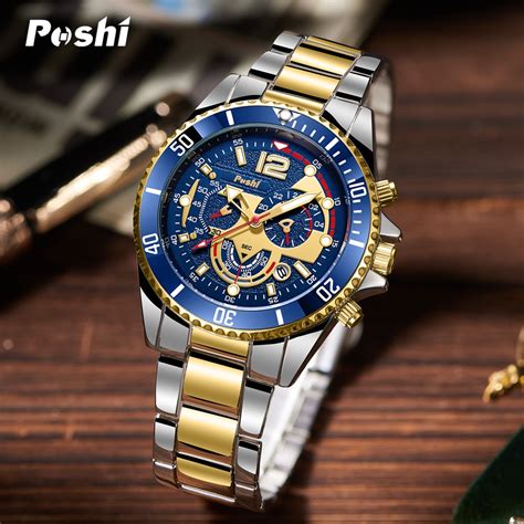 POSHI Watch For Men Water Proof Original Luminous Automatic Stainless