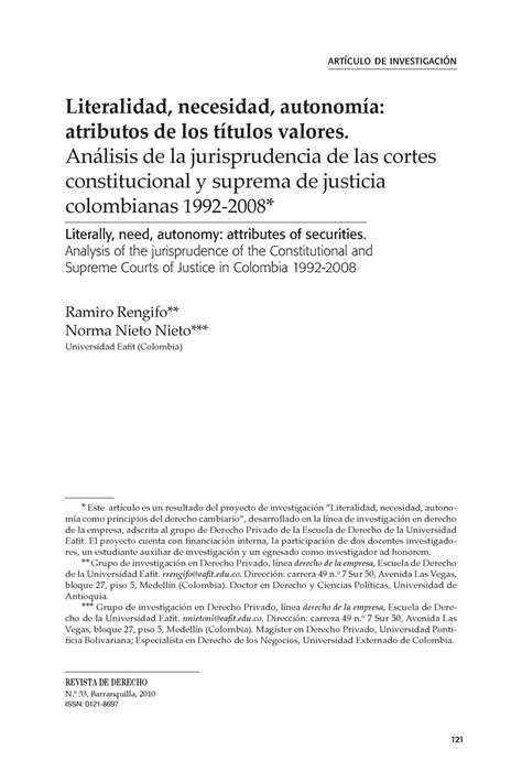 Monicor Atributos DE LOS TV 121 REVISTA DE DERECHO N º 33