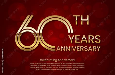 60th Anniversary. Anniversary logo design with double line concept ...