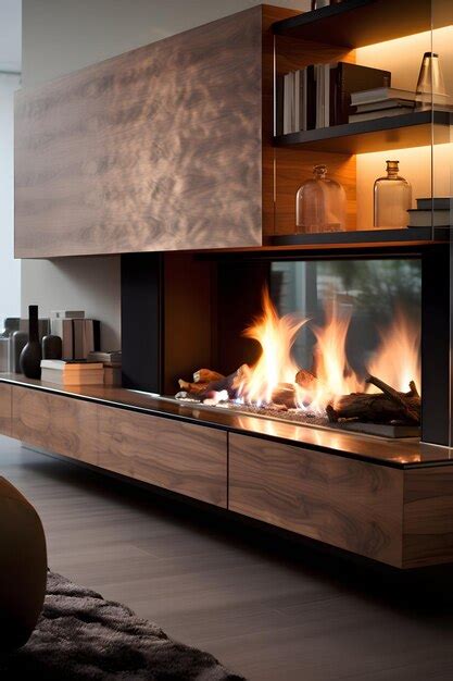 Premium Photo | Modern fireplace