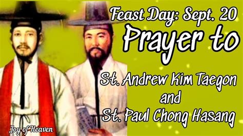 Prayer To St Andrew Kim Taegon And St Paul Chong Hasang And