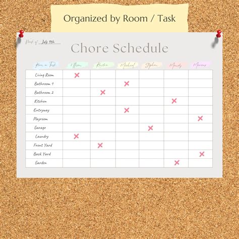 Family Chore Chart Printable PDF, ADHD Chore Chart, Adult Chore Chart ...