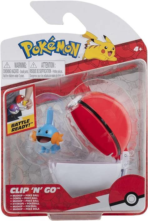 Pokemon Clip N Go Mudkip Poke Ball Jazwares Toy Figure Pok Mon