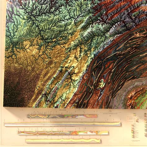 Pennsylvania Geologic Map Vintage Map Elevation Map Shaded Relief Map ...