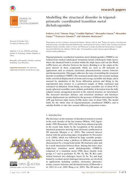 Pdf Modelling The Structural Disorder In Trigonal Prismatic