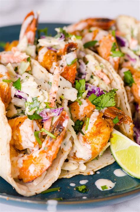 Minute Easy Shrimp Tacos Recipe With Slaw Ifoodreal