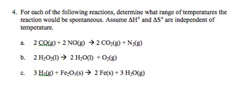 Solved For each of the following reactions, determine what | Chegg.com 