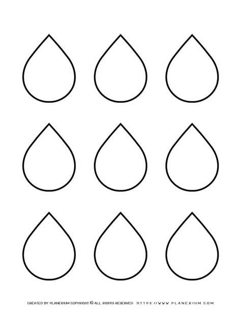 Water Drops Template - Nine Drops - FREE Printable | Planerium