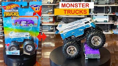 Hot Wheels Monster Trucks Volkswagen Drag Bus Review And Unboxing Youtube