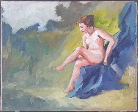 ANCIEN TABLEAU FEMME Nue Peinture Huile Antique Oil Painting Nude