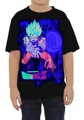 Playera Niño Goku Dragon Brilla Luz Negra 100 Algodon Meses sin interés