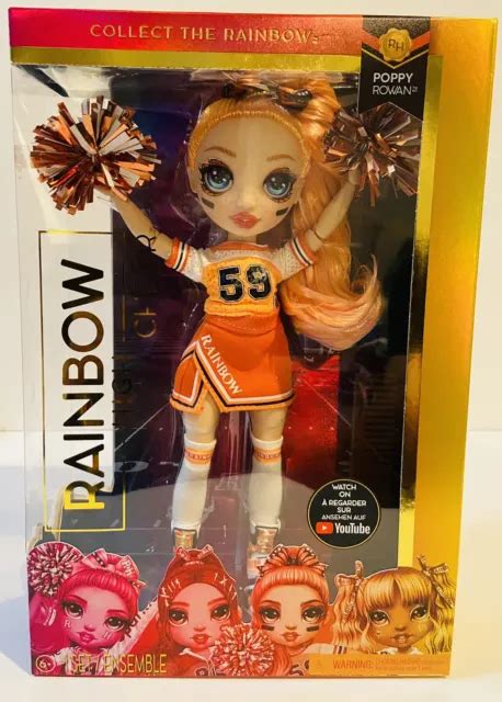 Rainbow High Cheer Poppy Rowan Orange Fashion Doll With Pom Poms