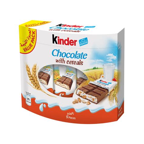 Kinder Chocolate With Cereals 9 Pcs Online At Best Price Covrd Chocobarsandtab Lulu Uae